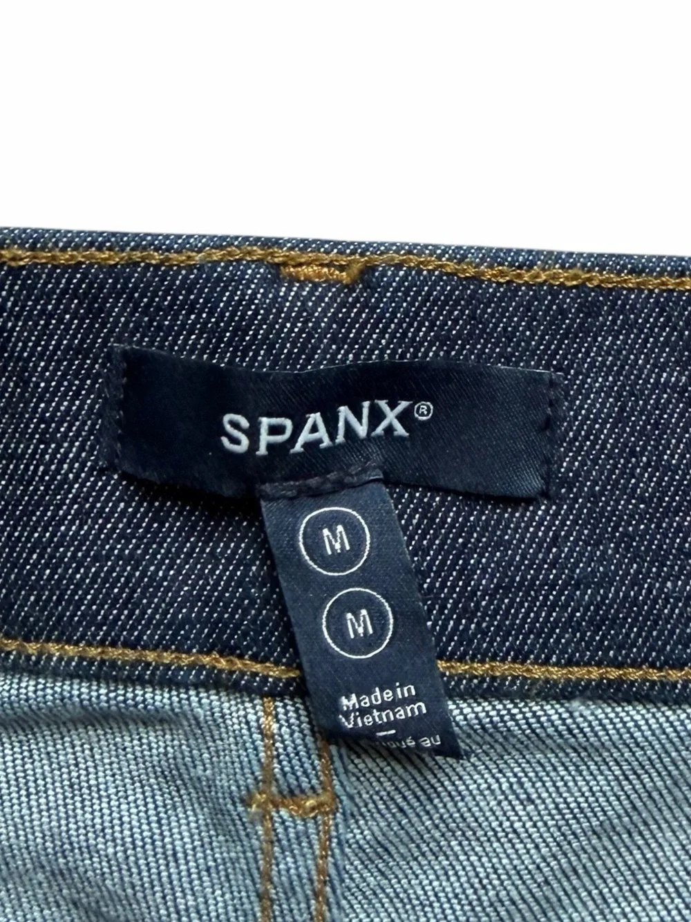 SPANXshape Pull On Flare Jeans Womens Medium Indigo High Rise Stretch Fit Denim